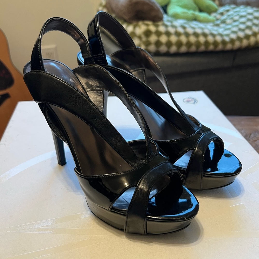 GUESS strap platform heels